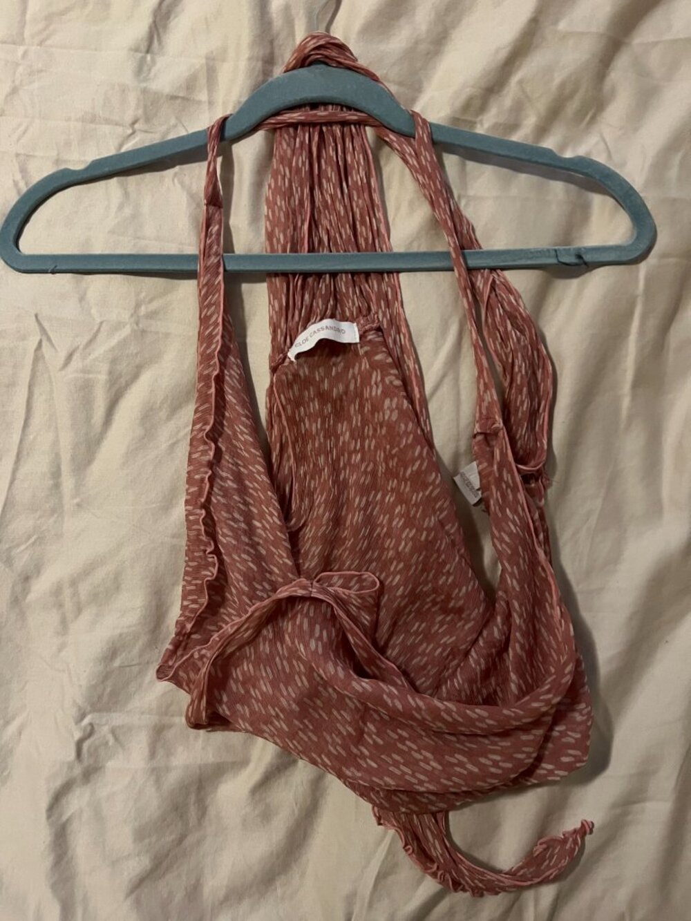 cloe cassandro pink cowl neck top 100% silk - Picture 2 of 4
